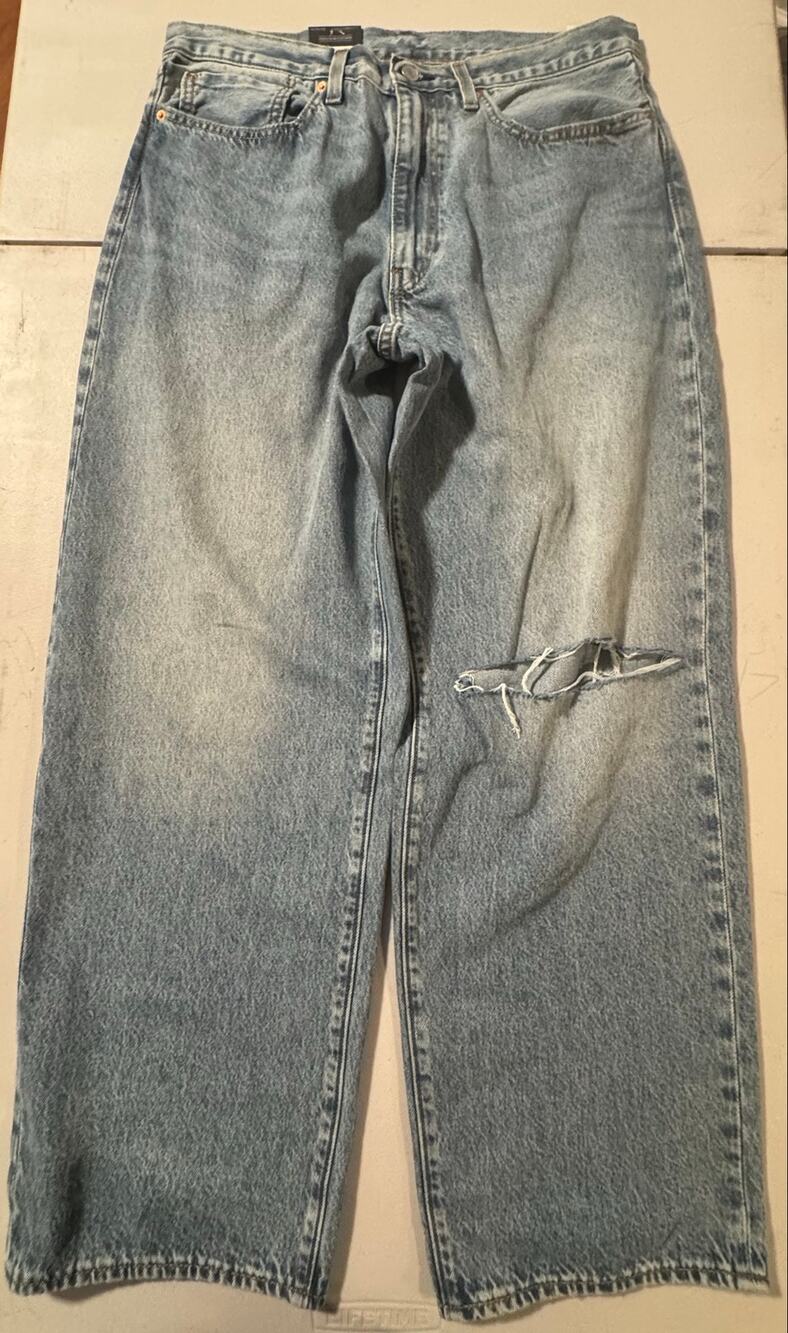 Levi's Premium 578 Baggy Fit Big E Ripped Knee Jeans Medium Wash W34 L32 NWT